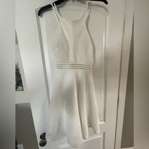 White/ Cream Ribbed Formal Dress